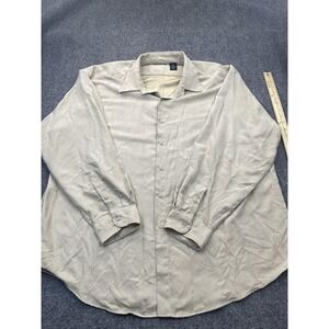 Van Heusen Shirt Mens 2XL Beige Soft Suede Long Sleeve Button Up Pockets